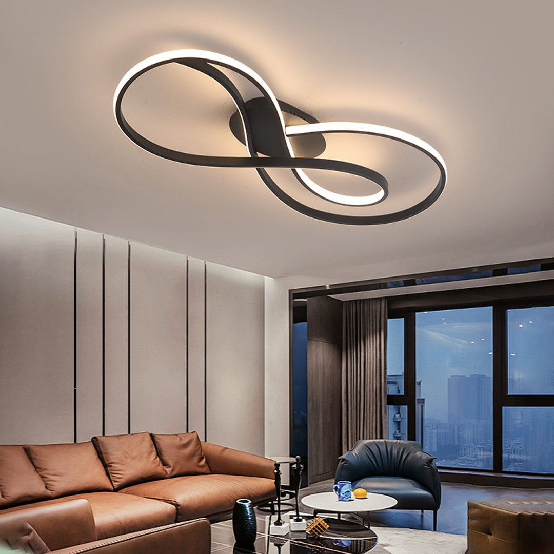 Art Deco Flush Mount Ceiling Light with Dimmable LED, Nordic Minimalist Design