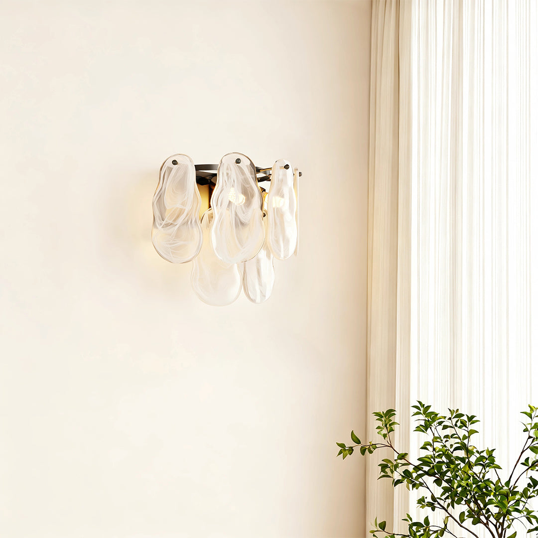 Art Deco French Luxury Wall Sconces, Copper Glass Dual-Light
