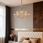 French Art Glass Chandelier with Elegant Hardware, 12 or 18 Lights