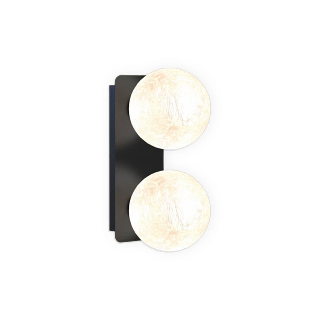 Modern Art Glass Wall Sconce with Black Metal Frame