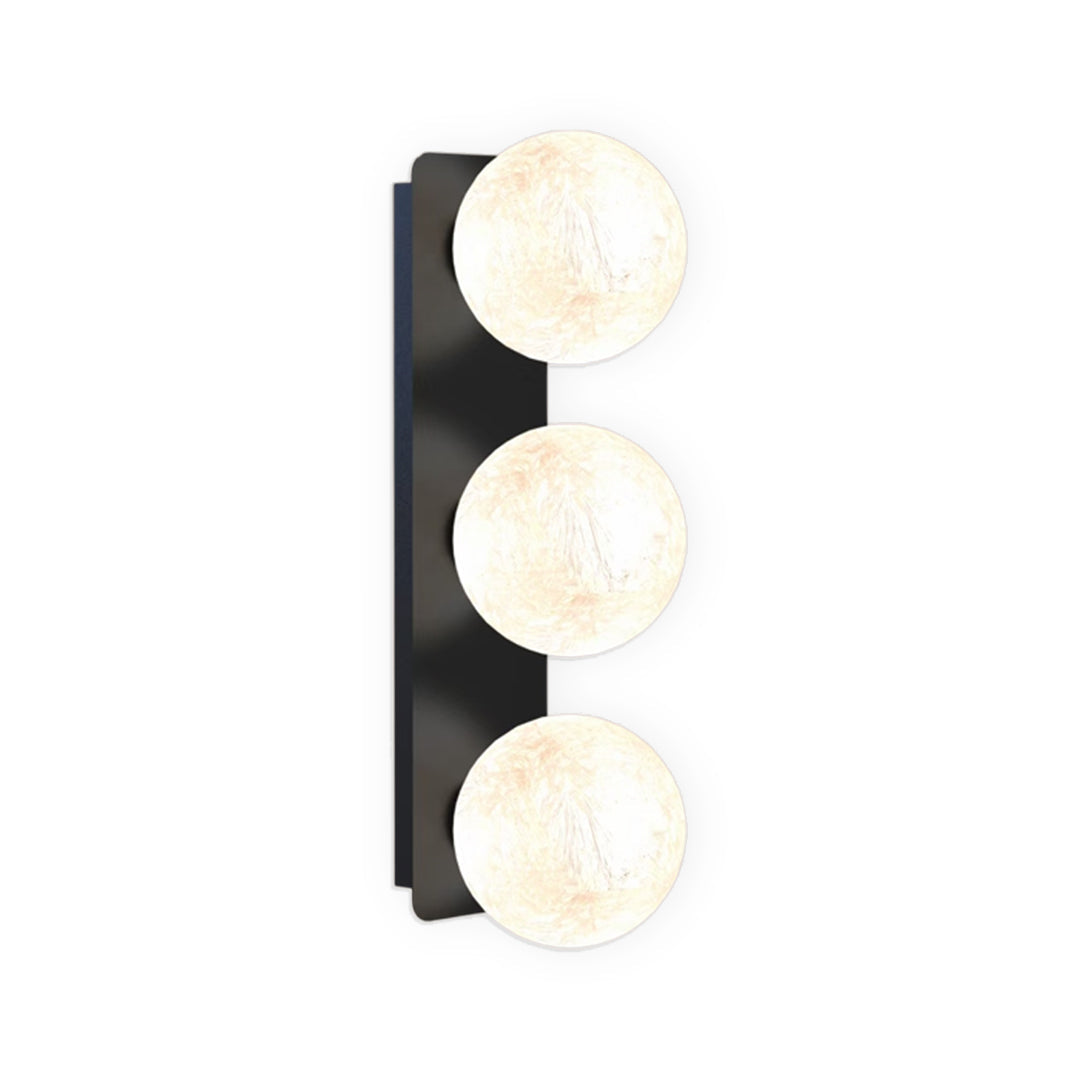 Modern Art Glass Wall Sconce with Black Metal Frame
