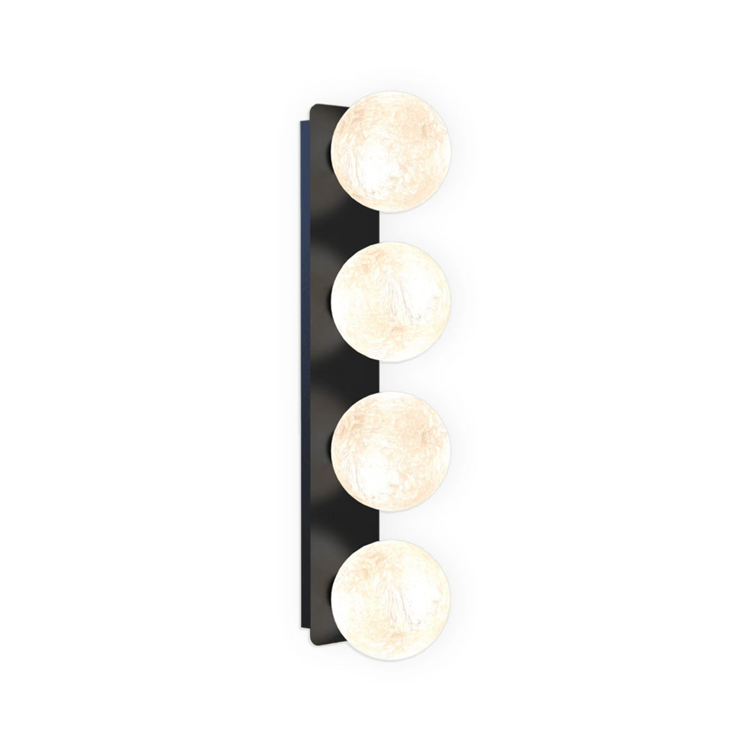 Modern Art Glass Wall Sconce with Black Metal Frame