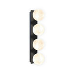 Modern Art Glass Wall Sconce with Black Metal Frame