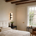 Modern Art Glass Wall Sconce with Black Metal Frame