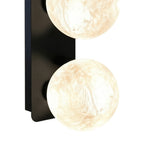 Modern Art Glass Wall Sconce with Black Metal Frame