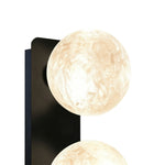 Modern Art Glass Wall Sconce with Black Metal Frame