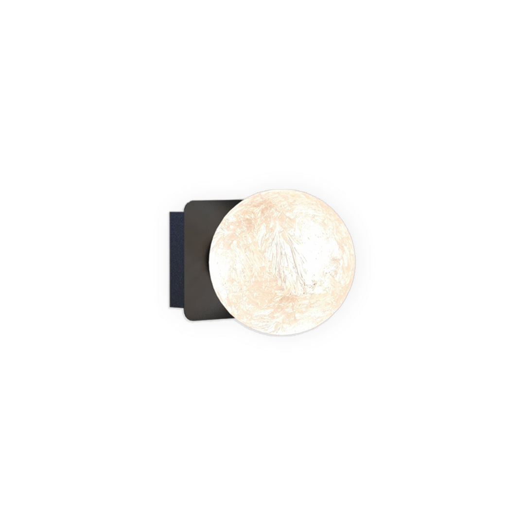 Modern Art Glass Wall Sconce with Black Metal Frame