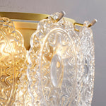 French Art Deco Copper Wall Sconce with Clear Glass Shades