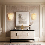 French Art Deco Copper Wall Sconce with Clear Glass Shades