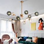 Aurelia Six-Light Clear Glass Flush Mount Ceiling Light in Champagne Gold