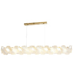 French Art Glass Chandelier with Brass Iron Frame, Modern Luxury Ceiling Light