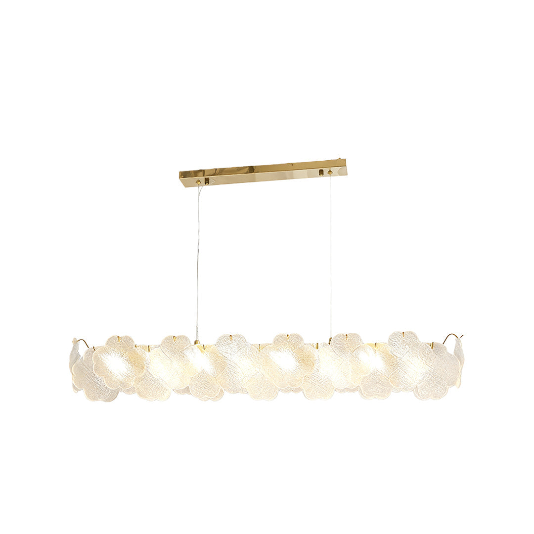 French Art Glass Chandelier with Brass Iron Frame, Modern Luxury Ceiling Light