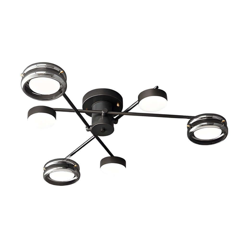 Aurelia Multi-Head Matte Black Copper Semi-Flush Ceiling Light
