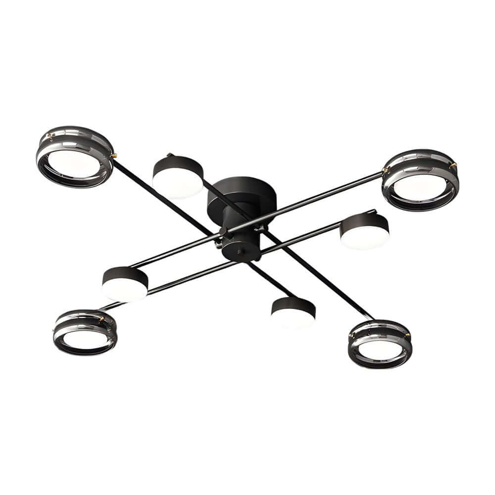 Aurelia Multi-Head Matte Black Copper Semi-Flush Ceiling Light