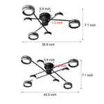 Aurelia Multi-Head Matte Black Copper Semi-Flush Ceiling Light