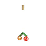 Nordic Cherry Glass Pendant Light with Gold Finish, LED Ceiling Lamp
