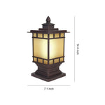 Vintage Outdoor Post Light with Aluminum Body and Glass Shade
