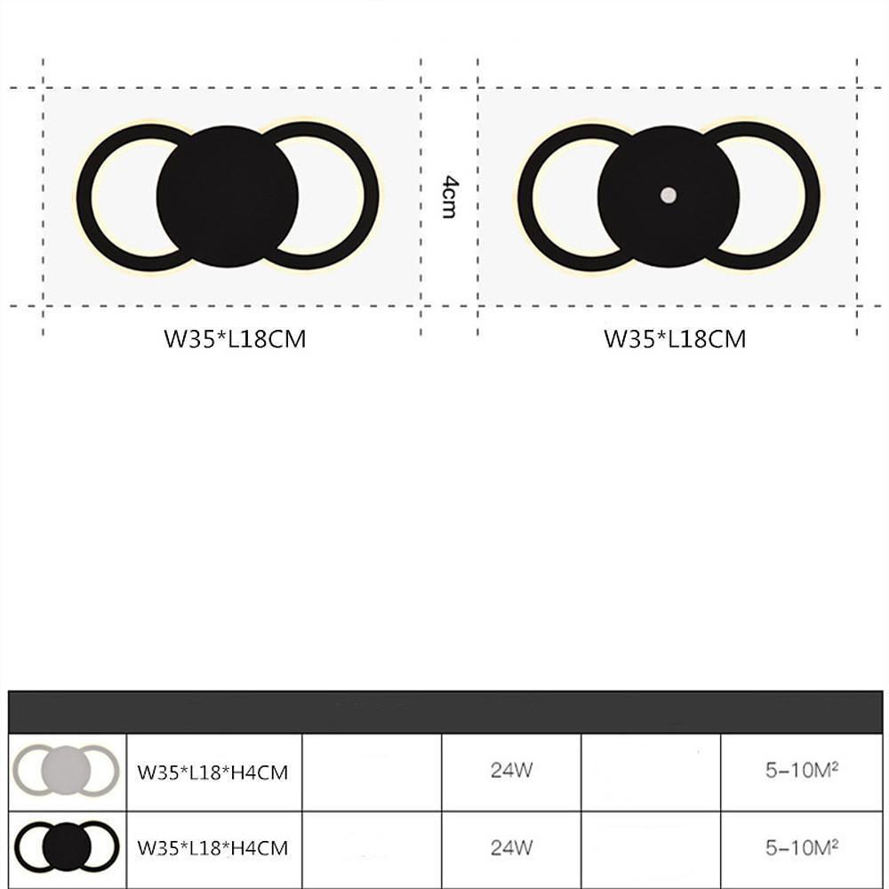 Modern Geometric Ring 2 Light Led Flush Mount Ceiling Light