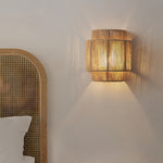 Wabi-Sabi Wall Sconce with Natural Hemp Rope Accent