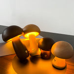 Aurora Wooden Mushroom Table Lamp with Touch Dimming