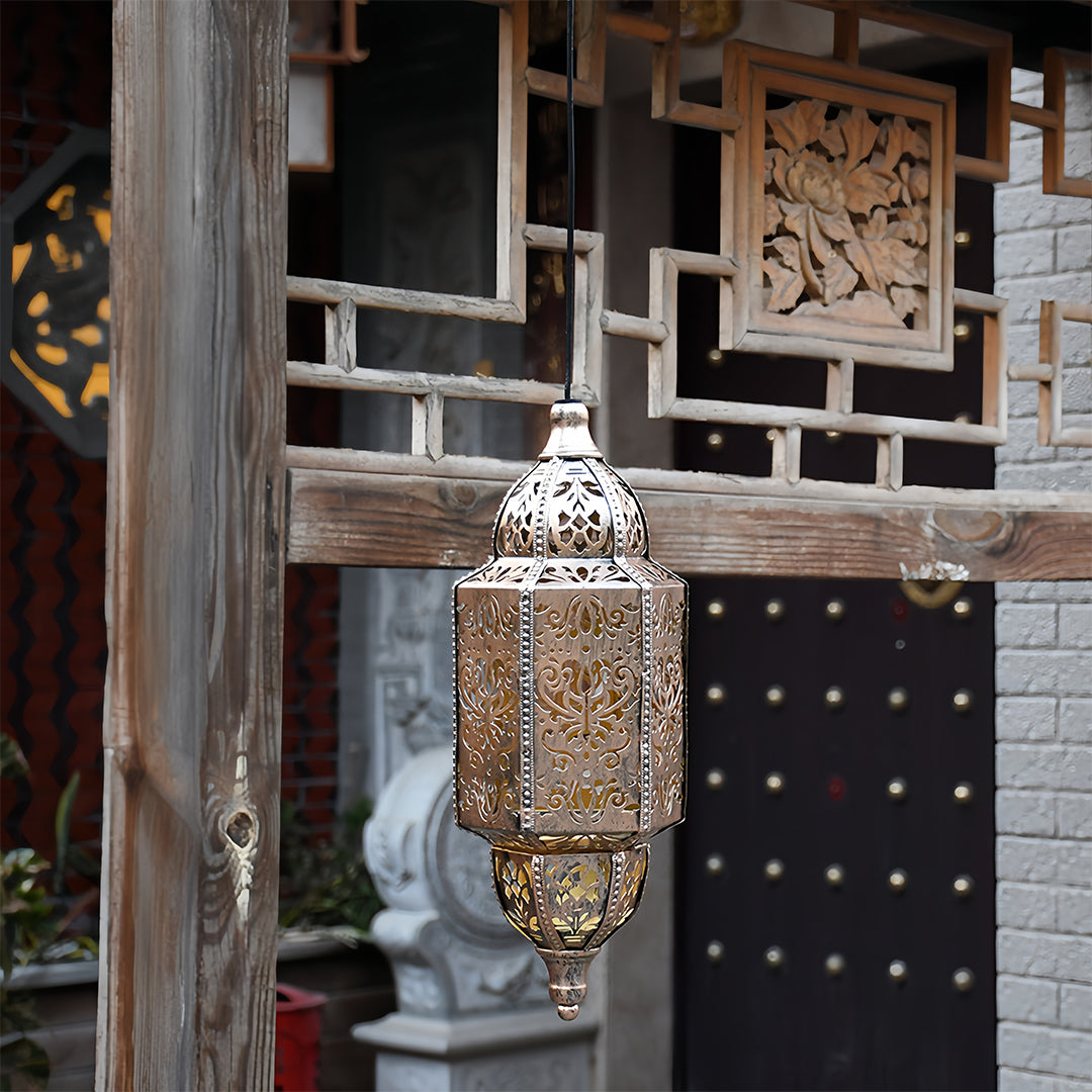 Solar-Powered Moroccan Lanterns for Outdoor Patio and Garden