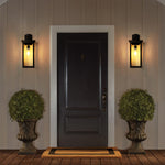 Aurelia Outdoor Lantern Wall Sconce – Waterproof Iron & Glass Courtyard Light