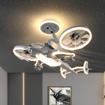 Aviator LED Ceiling Fan with Full Spectrum Light for Kids' Rooms