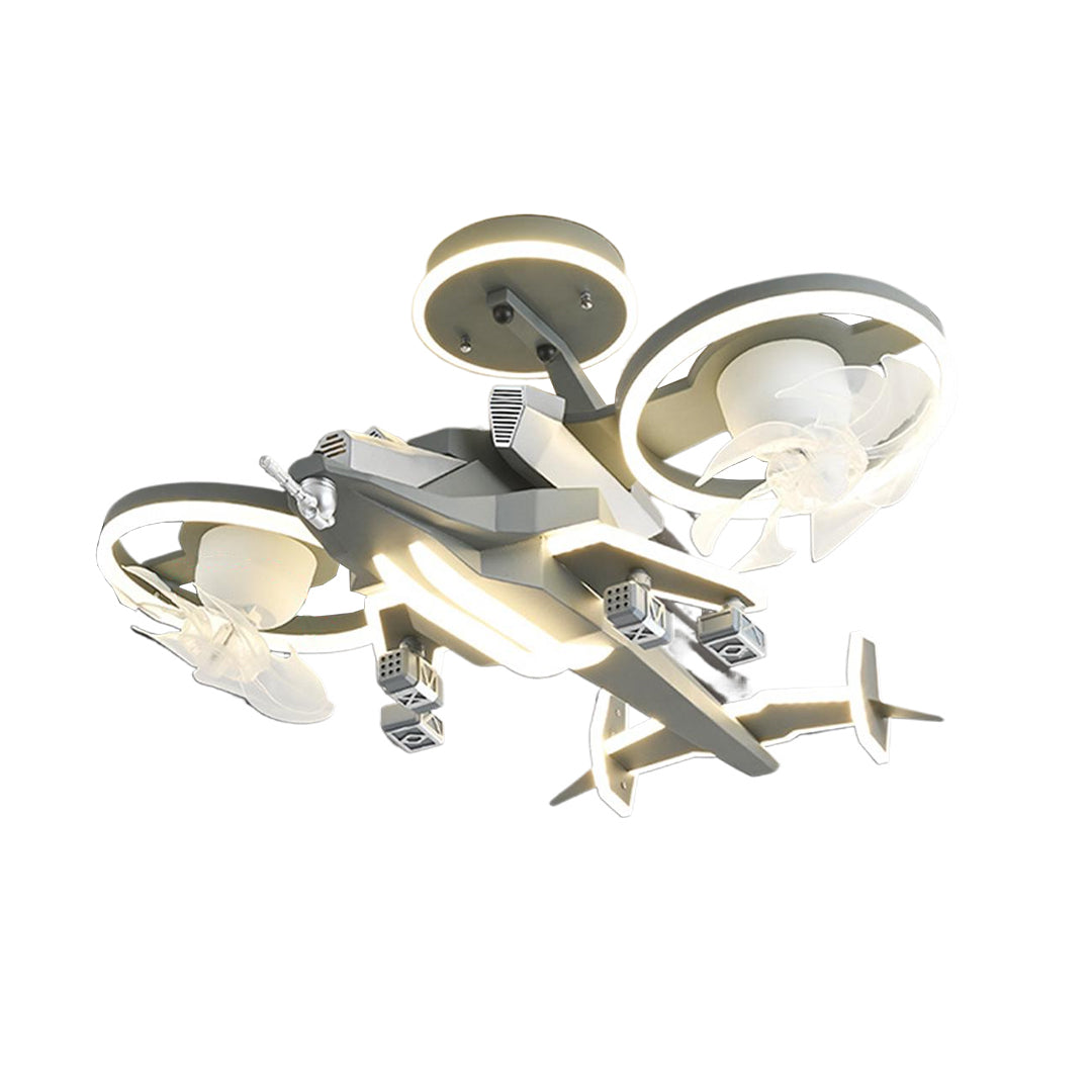Aviator LED Ceiling Fan with Full Spectrum Light for Kids' Rooms