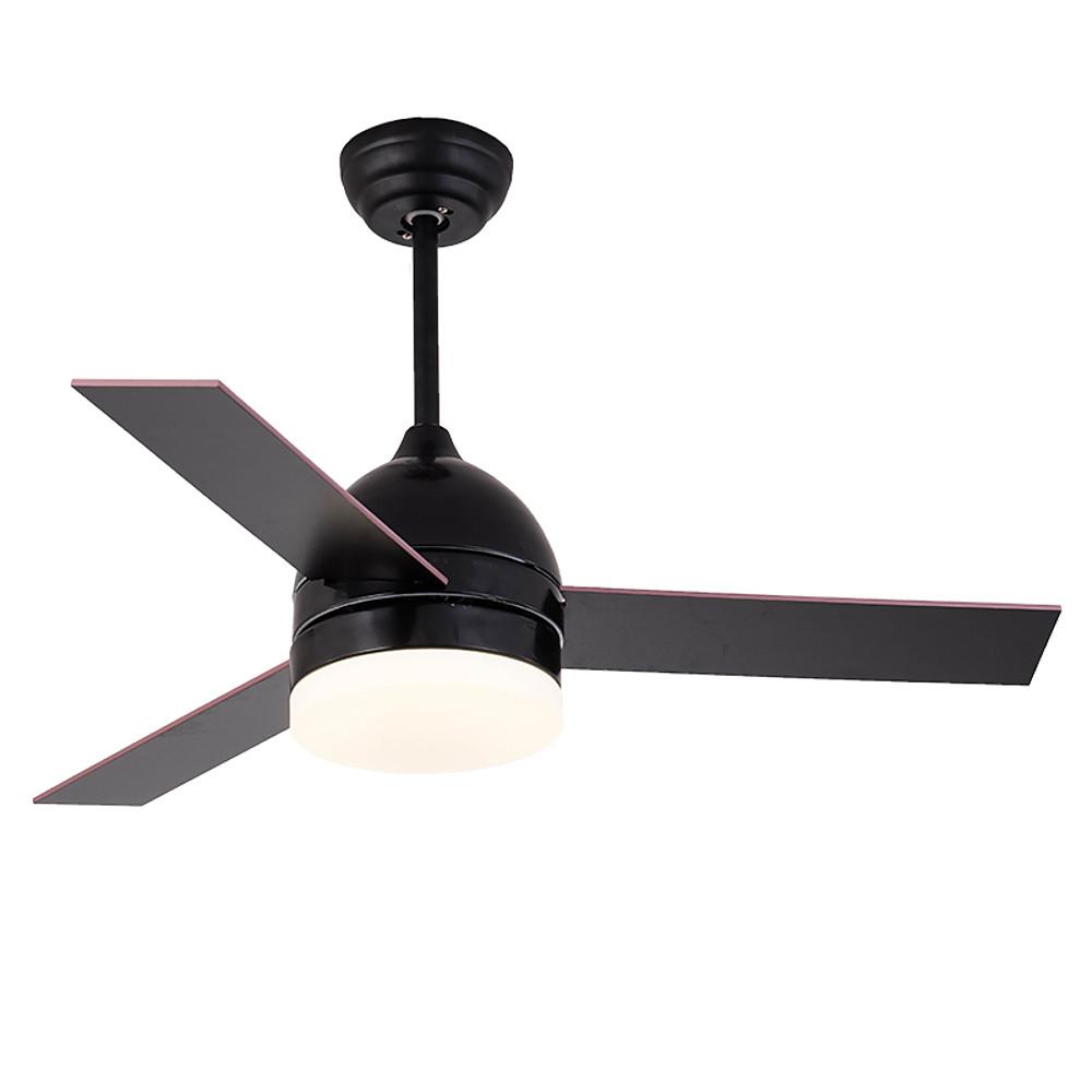 Nordic LED Ceiling Fan with Light – Electroplated Metal & Acrylic Flush Mount