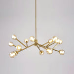 Lunaris Branch Chandelier — Sculptural Brass & Glass Pendant Light
