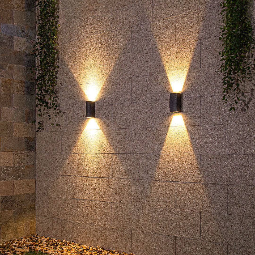 Aria Up-Down LED Outdoor Wall Light in Black Aluminum