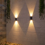 Aria Up-Down LED Outdoor Wall Light in Black Aluminum