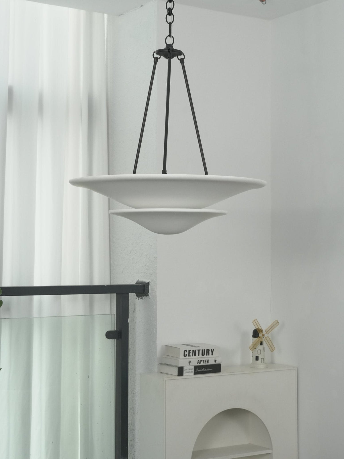 Orvus Cloud Pendant Light — Sculptural Plaster & Metal Ceiling Lamp