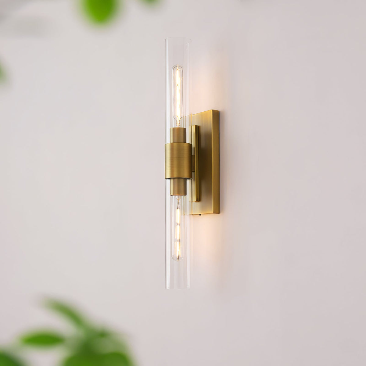 Lumen Cylix Wall Sconce in Brass and Glass | Modern Minimalist Wall Light