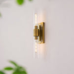 Lumen Cylix Wall Sconce in Brass and Glass | Modern Minimalist Wall Light