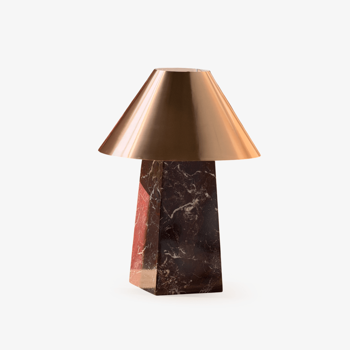 Conic Marble Table Lamp with Brass Shade for Modern Interiors