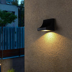 Geometric Outdoor Wall Sconce with Directional LED Light
