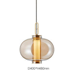 Bai Family Blown Glass Pendant Light in Bronze for Dining and Entry