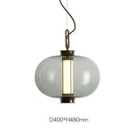 Bai Family Blown Glass Pendant Light in Bronze for Dining and Entry