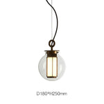 Bai Family Blown Glass Pendant Light in Bronze for Dining and Entry