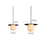 Marble Ball Pendant Light with Brass Accent – Nordic Modern Hanging Lamp