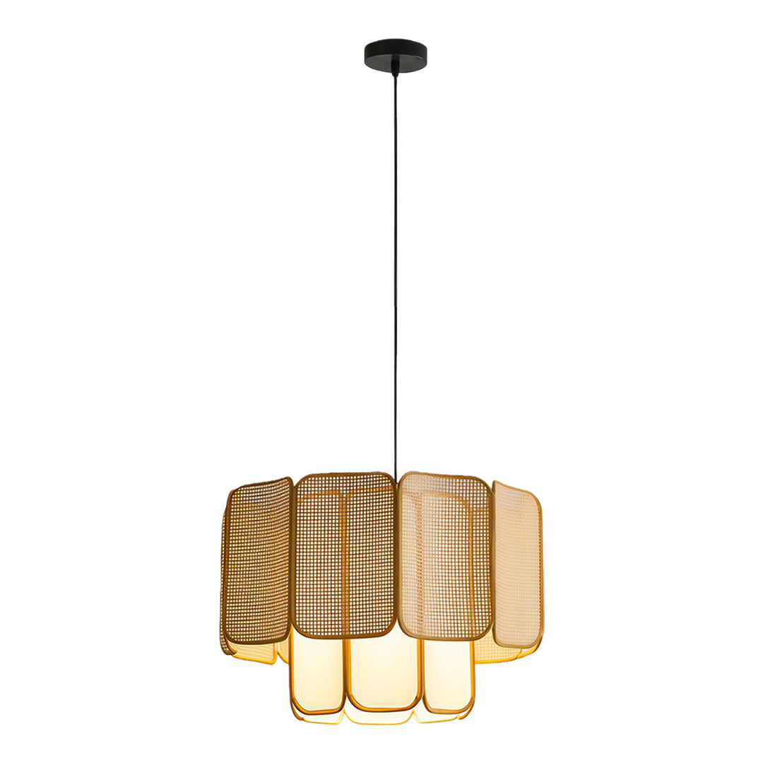 Handwoven Rattan Pendant Light with Wabi-Sabi Aesthetic