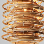 Artisan Bamboo Cylinder Pendant Light with Warm LED Glow