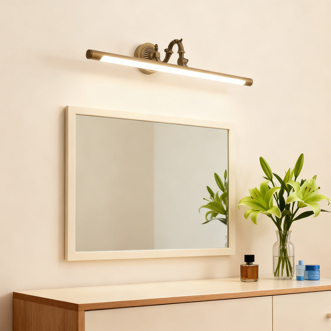 Luxury Brass LED Vanity Light for Bathroom Mirror | Modern Wall Mount