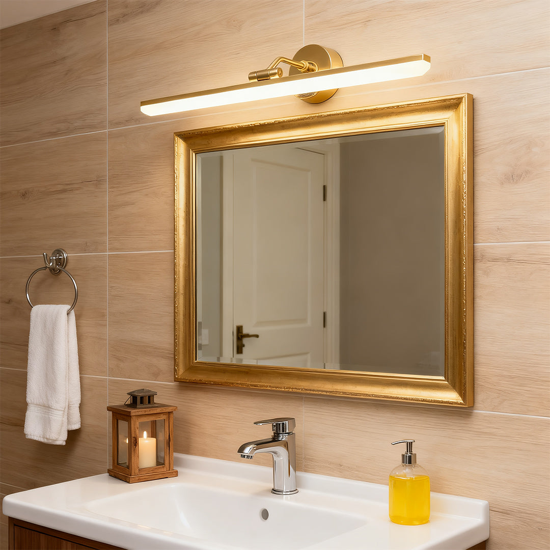 Aurelia Linear LED Vanity Light in Copper for Bathroom and Dressing Areas