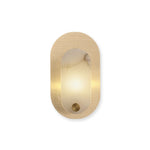 Perforated Oval Wall Sconce in Alabaster and Gold