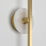 Zylaro Stone Wall Light – Brushed Brass & Marble LED Sconce