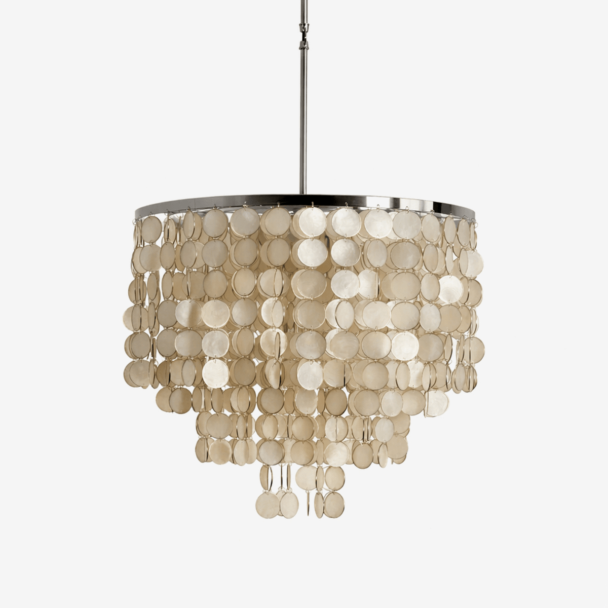 Pearl Shell Chandelier – Natural Shell Disc Pendant Light for Coastal Interiors