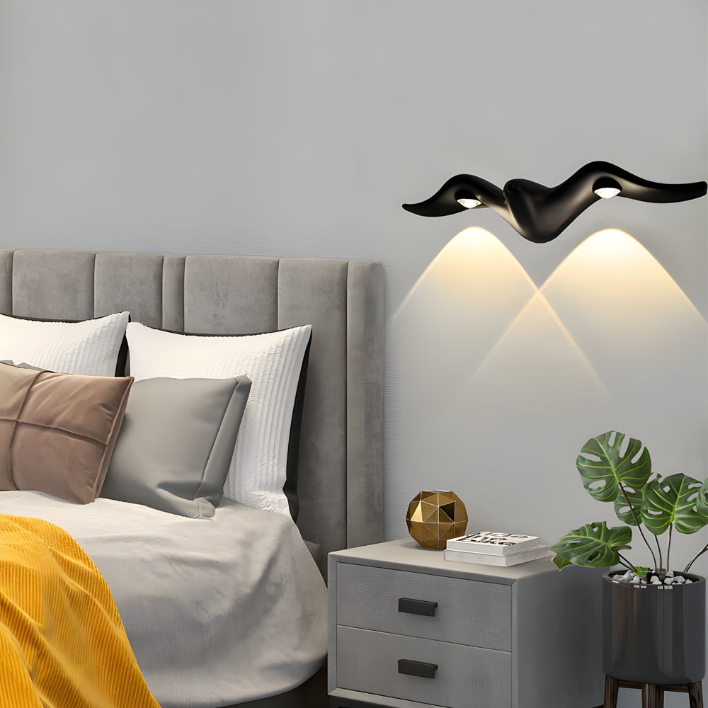 Aurelia Seagull Outdoor Wall Sconce in Matte Black or White
