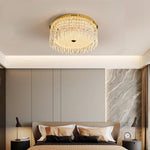 Luxe Crystal Flush Mount Ceiling Light in Champagne Gold